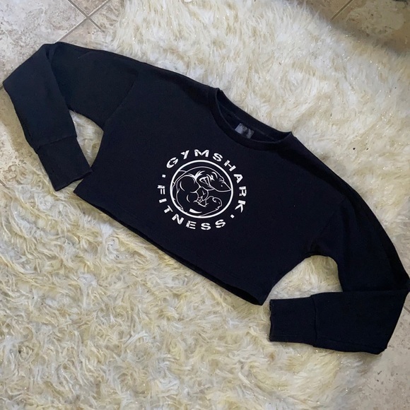 Gymshark Tops - Gymshark || Legacy Cropped Sweater {Black on Black}